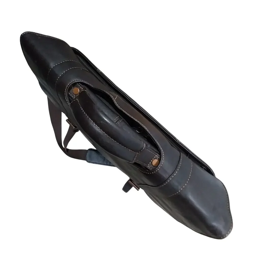 KENNETH COLE REACTION! ESPRESSO BROWN GENUINE LEATHER LAPTOP, BRIEFCASE, BAG! - Picture 9 of 13